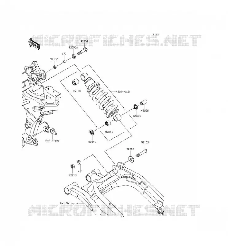 SUSPENSION - SHOCK ABSORBER Kawasaki MOTOS 650 2013 ER-6F ABS  EX650FDS