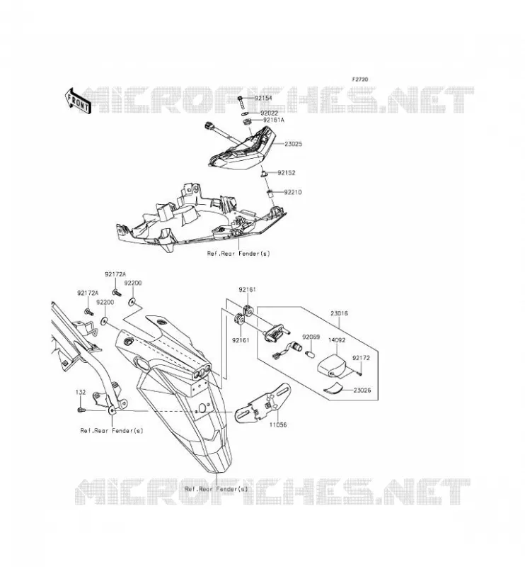 TAILIGHT(S) Kawasaki MOTOS 650 2013 ER-6F ABS  EX650FDS