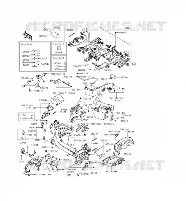 CHASSIS ELECTRICAL EQUIPMENT Kawasaki MOTOS 650 2013 ER-6F ABS  EX650FDS