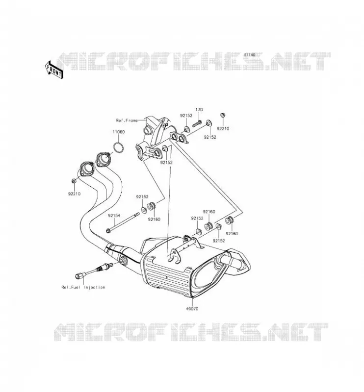 EXHAUST Kawasaki MOTOS 650 2013 ER-6F ABS  EX650FDS