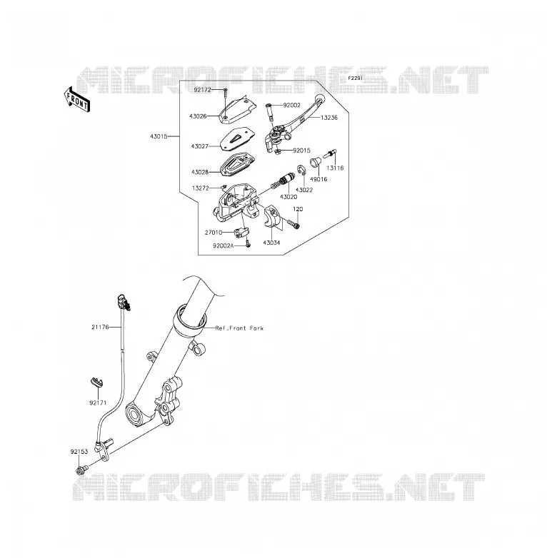 FRONT MASTER CYLINDER Kawasaki MOTOS 650 2013 ER-6F ABS  EX650FDS