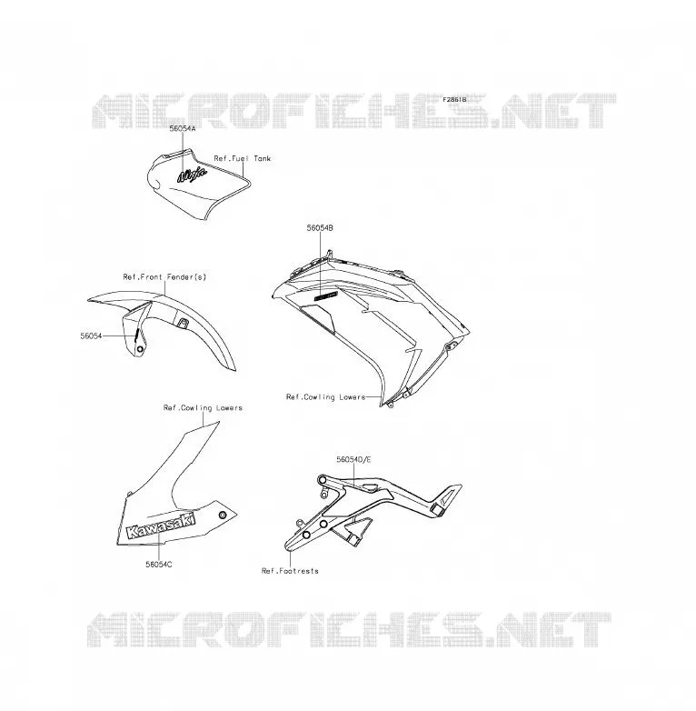 STICKER (NOIR) Kawasaki MOTOS 650 2013 ER-6F ABS  EX650FDS