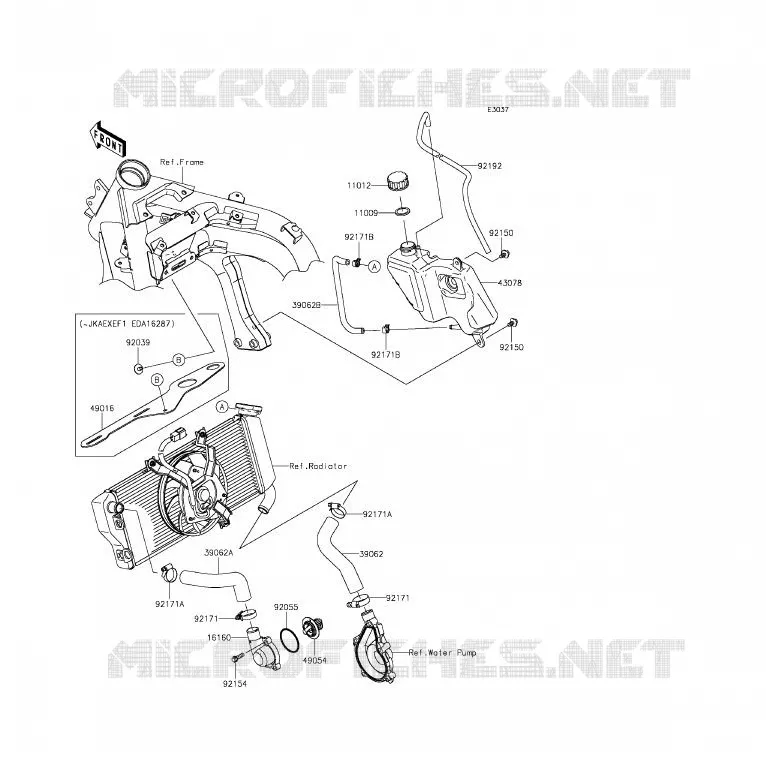 WATER PIPE Kawasaki MOTOS 650 2013 ER-6F ABS  EX650FDS