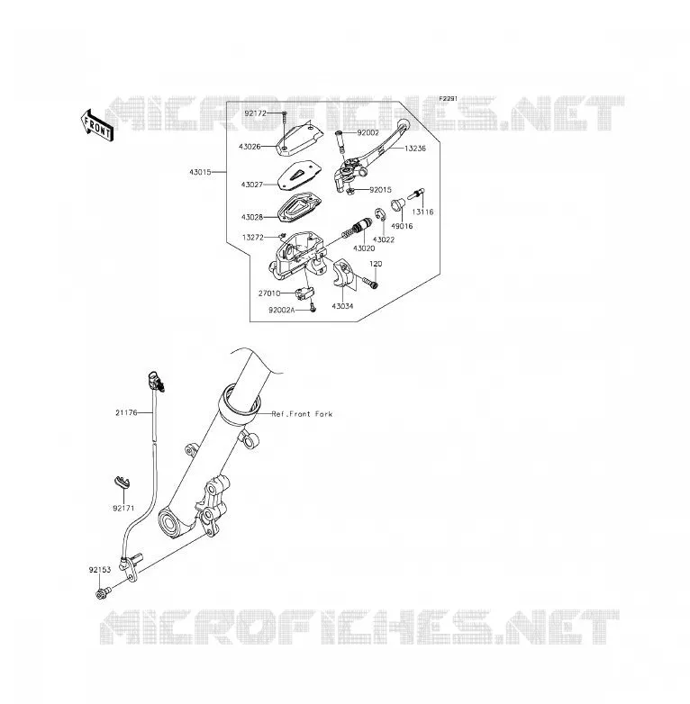 FRONT MASTER CYLINDER Kawasaki MOTOS 650 2013 ER-6F ABS  EX650FDS