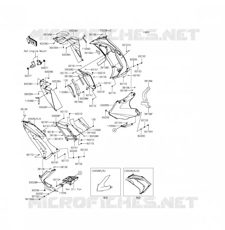 LOWER COWLING Kawasaki MOTOS 650 2013 ER-6F ABS  EX650FDS