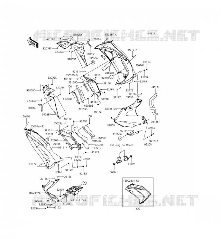 LOWER COWLING Kawasaki MOTOS 650 2014 ER-6F ABS  EX650FEF