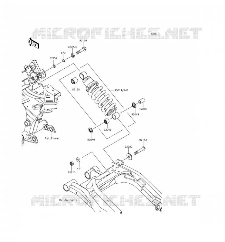 SUSPENSION - SHOCK ABSORBER Kawasaki MOTOS 650 2014 ER-6F ABS  EX650FEF