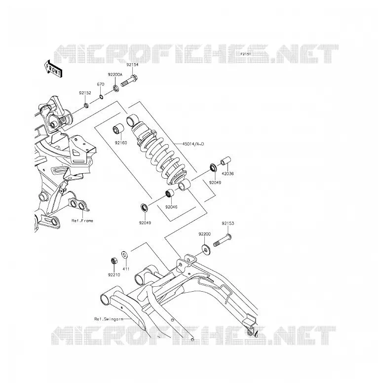 SUSPENSION - SHOCK ABSORBER Kawasaki MOTOS 650 2014 ER-6F ABS  EX650FEF
