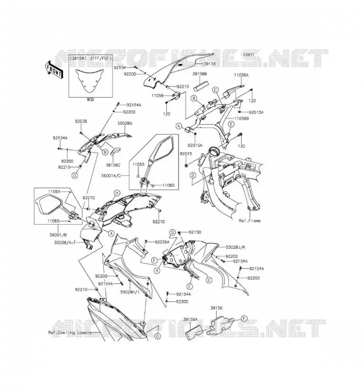COWLING Kawasaki MOTOS 650 2014 ER-6F ABS  EX650FEF