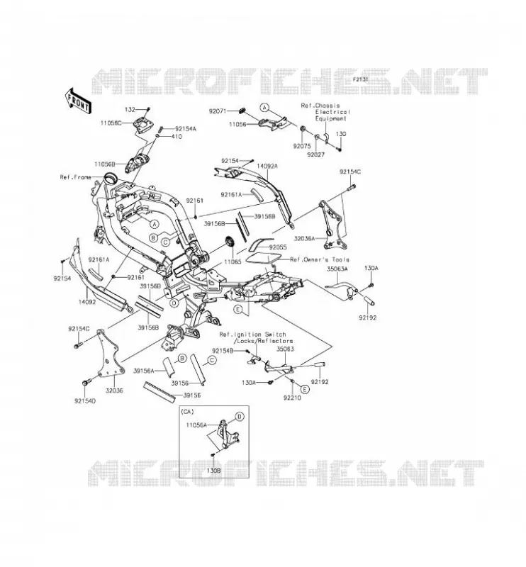 FRAME PARTS (COUVERTURE) Kawasaki MOTOS 650 2014 ER-6F ABS  EX650FEF