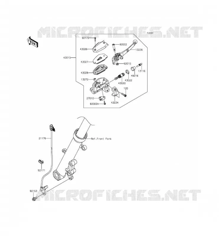 FRONT MASTER CYLINDER Kawasaki MOTOS 650 2014 ER-6F ABS  EX650FEF