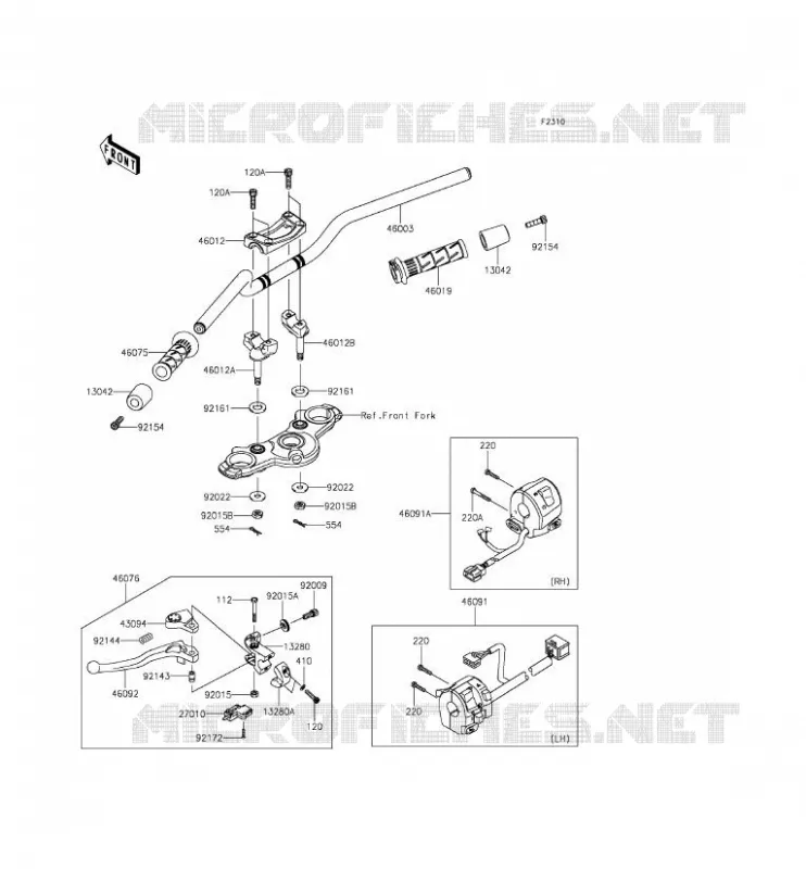 HANDLEBAR Kawasaki MOTOS 650 2015 ER-6F ABS  EX650FFF