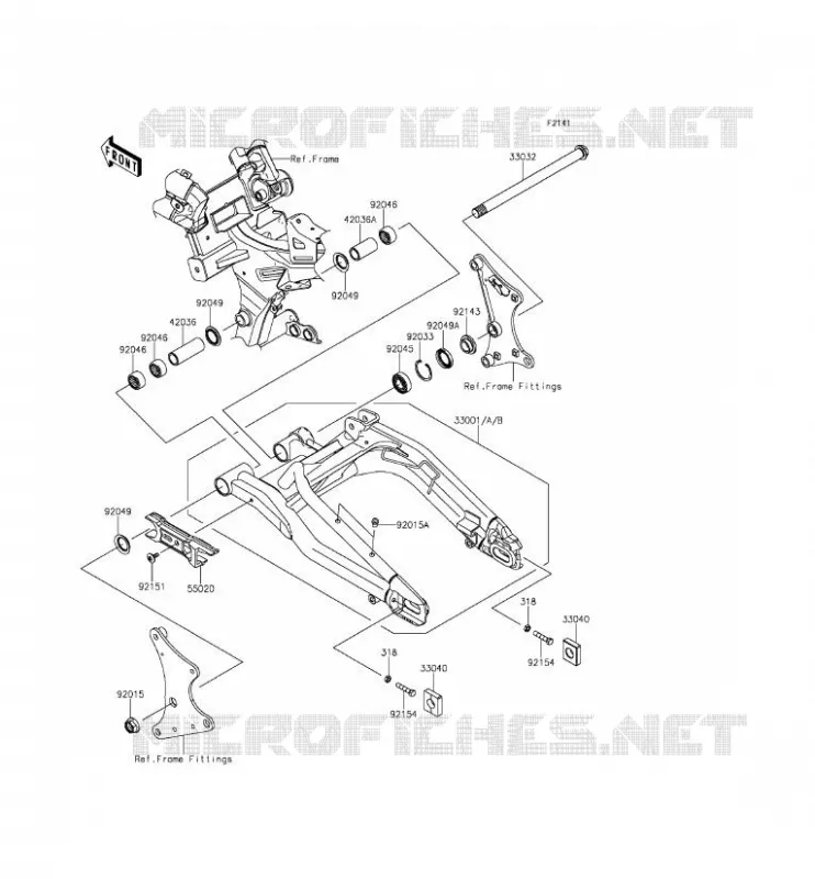 SWINGARM Kawasaki MOTOS 650 2015 ER-6F ABS  EX650FFF