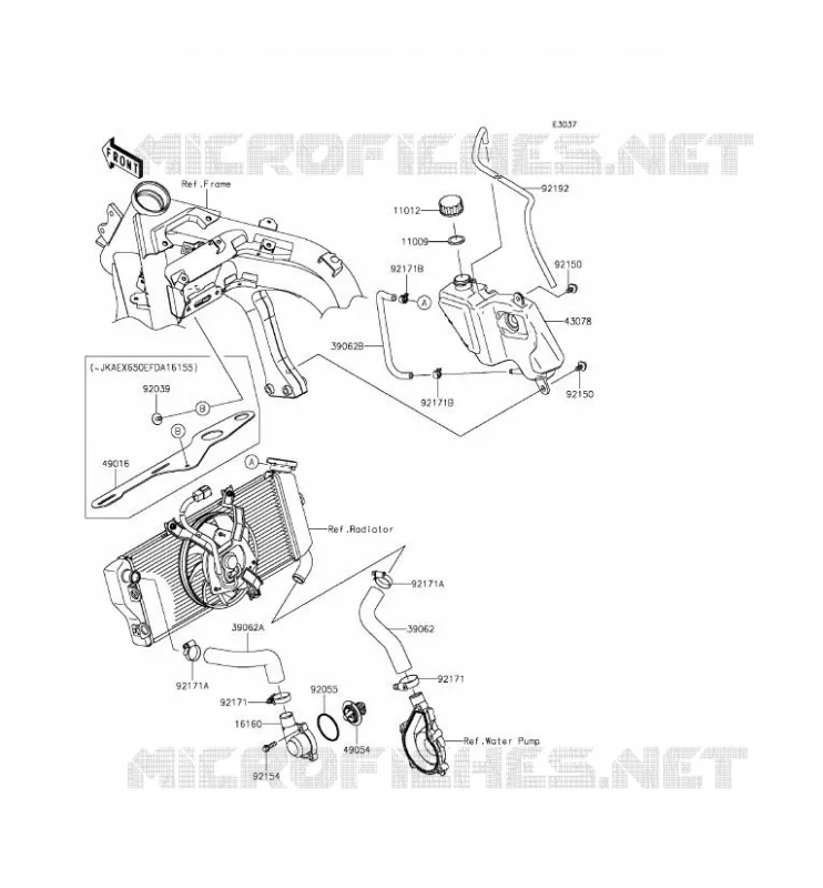 WATER PIPE Kawasaki MOTOS 650 2015 ER-6F ABS  EX650FFF