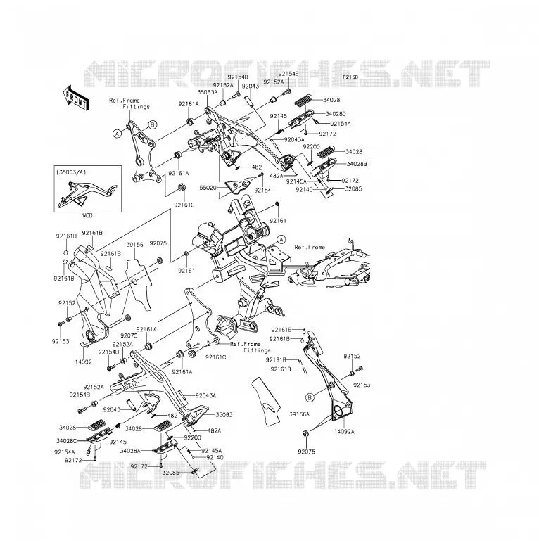 FOOTREST Kawasaki MOTOS 650 2015 ER-6F ABS  EX650FFF
