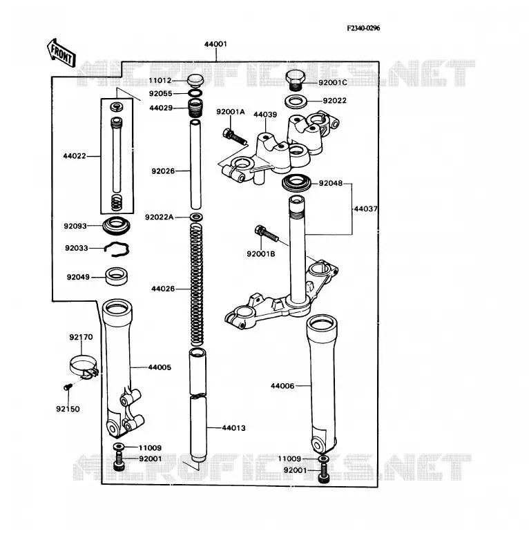 FRONT FORK Kawasaki MOTOS 80 1989 KD80X  KD80-N2