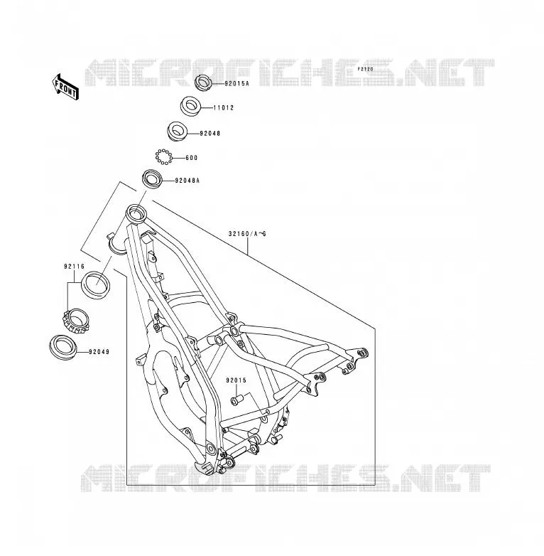 CHASSIS Kawasaki MOTOS 125 1991 KDX125SR  KDX125-A2
