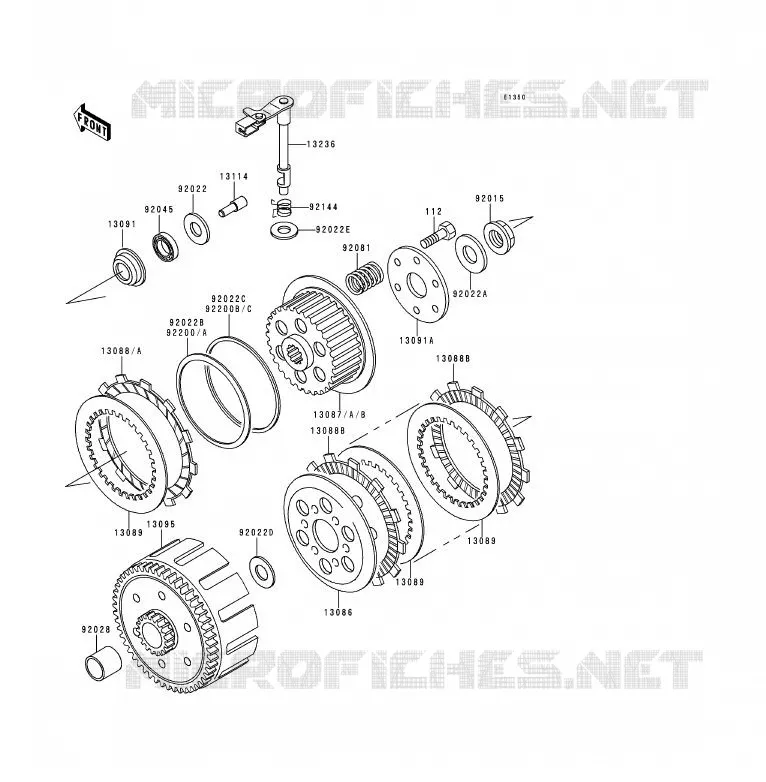 CLUTCH Kawasaki MOTOS 125 1991 KDX125SR  KDX125-B2