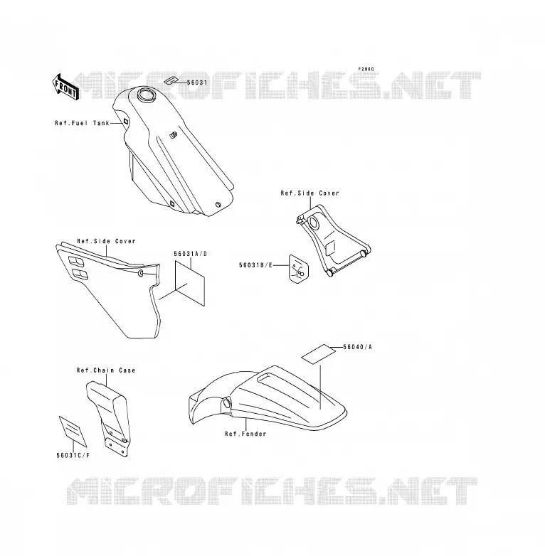 LABELS Kawasaki MOTOS 125 1999 KDX125SR  KDX125-B6