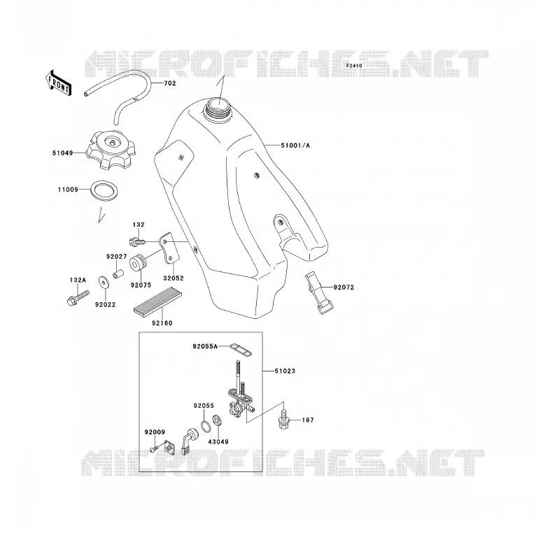 FUEL TANK Kawasaki MOTOS 200 1990 KDX200  KDX200-E2