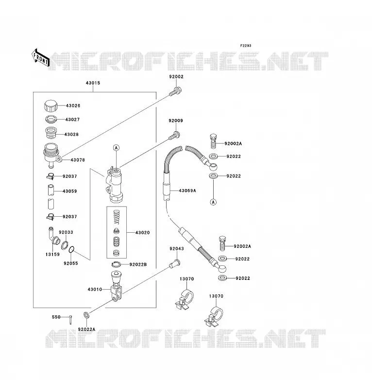 REAR MASTER CYLINDER Kawasaki MOTOS 200 1990 KDX200  KDX200-E2