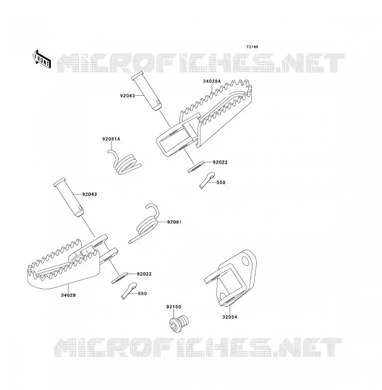 FOOTREST Kawasaki MOTOS 200 1990 KDX200  KDX200-E2