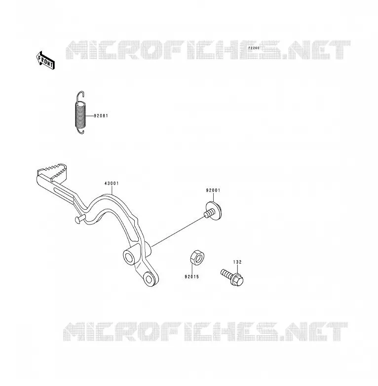 BRAKE PEDAL Kawasaki MOTOS 200 1990 KDX200  KDX200-E2