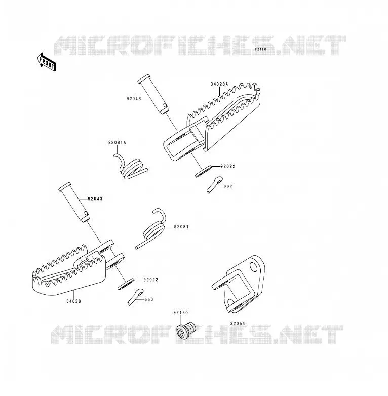 FOOTREST Kawasaki MOTOS 200 1990 KDX200  KDX200-E2