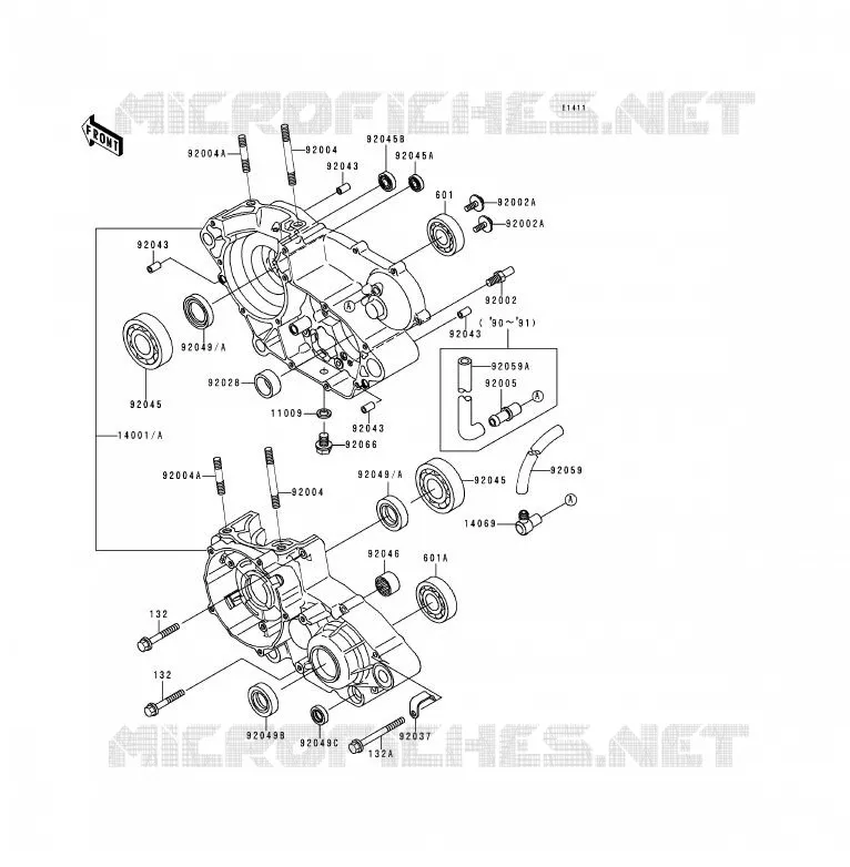 CRANKCASE(S) Kawasaki MOTOS 200 1991 KDX200  KDX200-E3