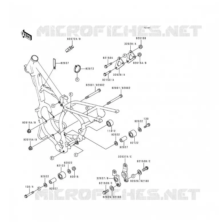FRAME PARTS Kawasaki MOTOS 200 1991 KDX200  KDX200-E3