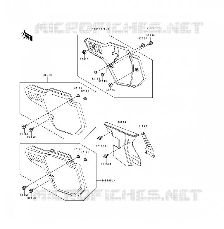 SIDE COVERS - CHAIN COVER Kawasaki MOTOS 200 1991 KDX200  KDX200-E3