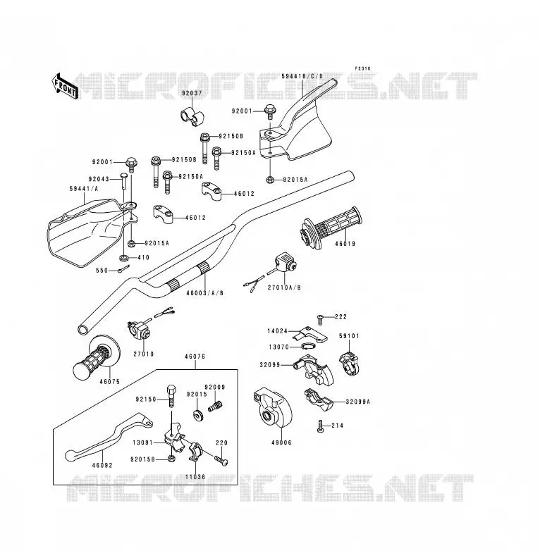 HANDLEBAR Kawasaki MOTOS 200 1991 KDX200  KDX200-E3