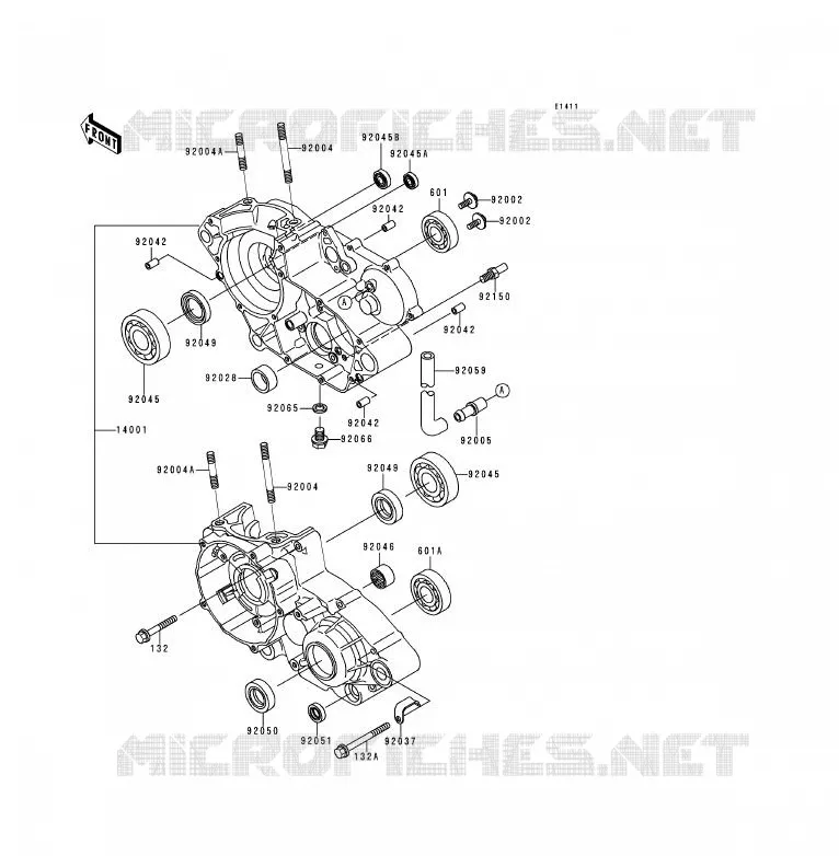 CRANKCASE(S) Kawasaki MOTOS 200 1992 KDX200  KDX200-E4