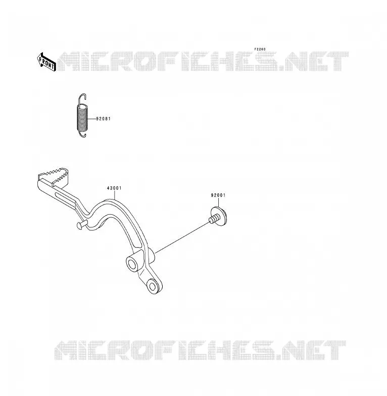 BRAKE PEDAL Kawasaki MOTOS 200 1992 KDX200  KDX200-E4