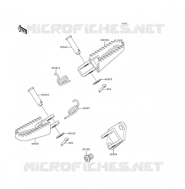 FOOTREST Kawasaki MOTOS 200 1992 KDX200  KDX200-E4