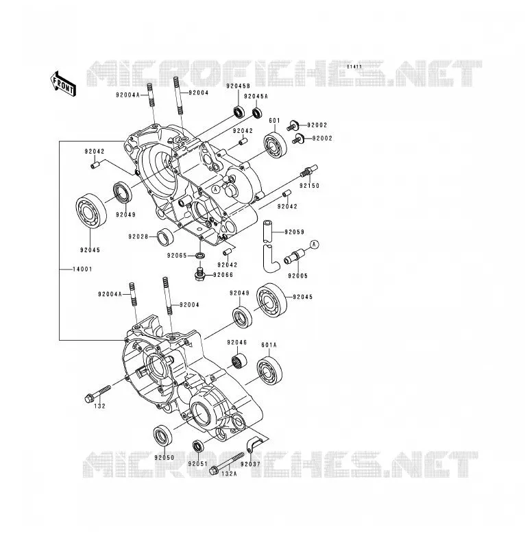 CRANKCASE(S) Kawasaki MOTOS 200 1993 KDX200  KDX200-E5
