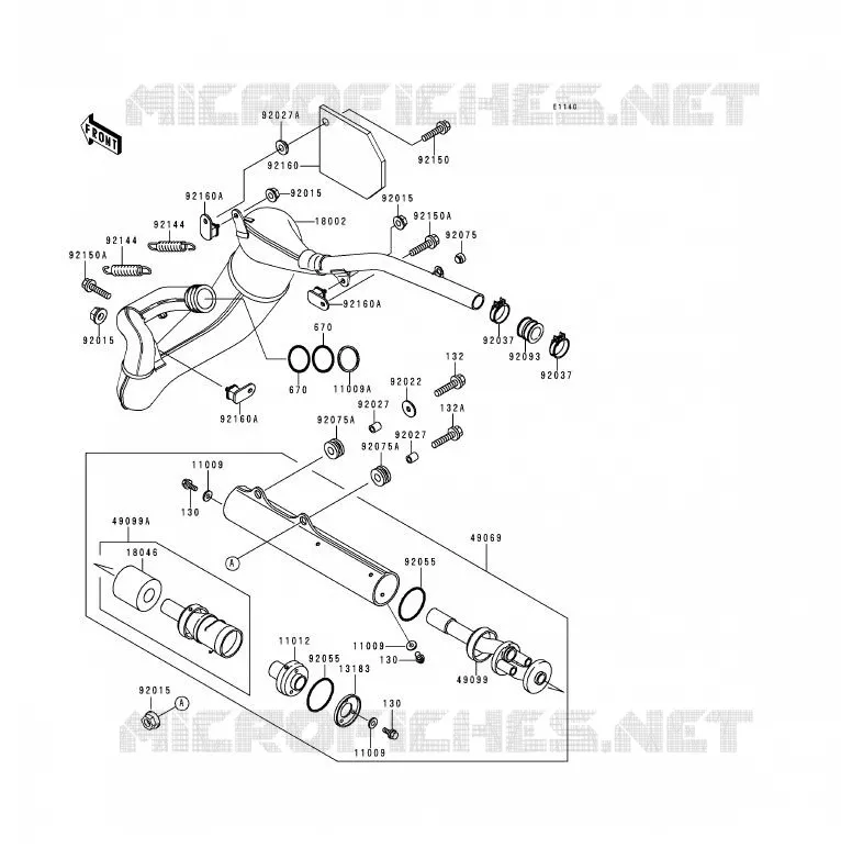 EXHAUST Kawasaki MOTOS 200 1994 KDX200  KDX200-E6
