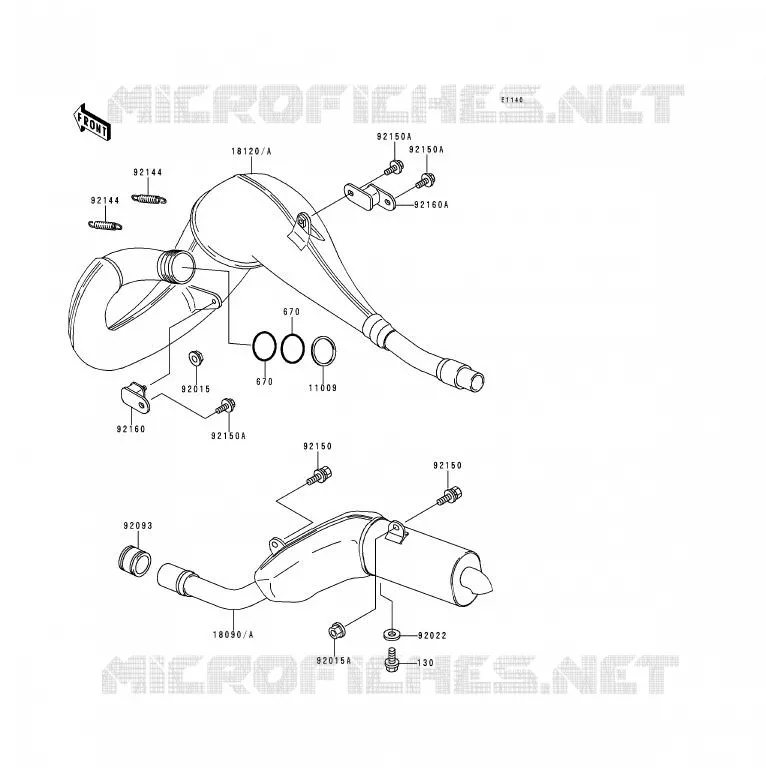 EXHAUST Kawasaki MOTOS 200 1995 KDX200  KDX200-H1