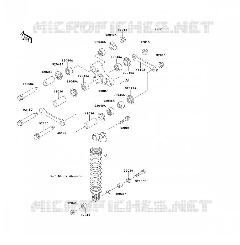 REAR SUSPENSION Kawasaki MOTOS 200 1995 KDX200  KDX200-H1