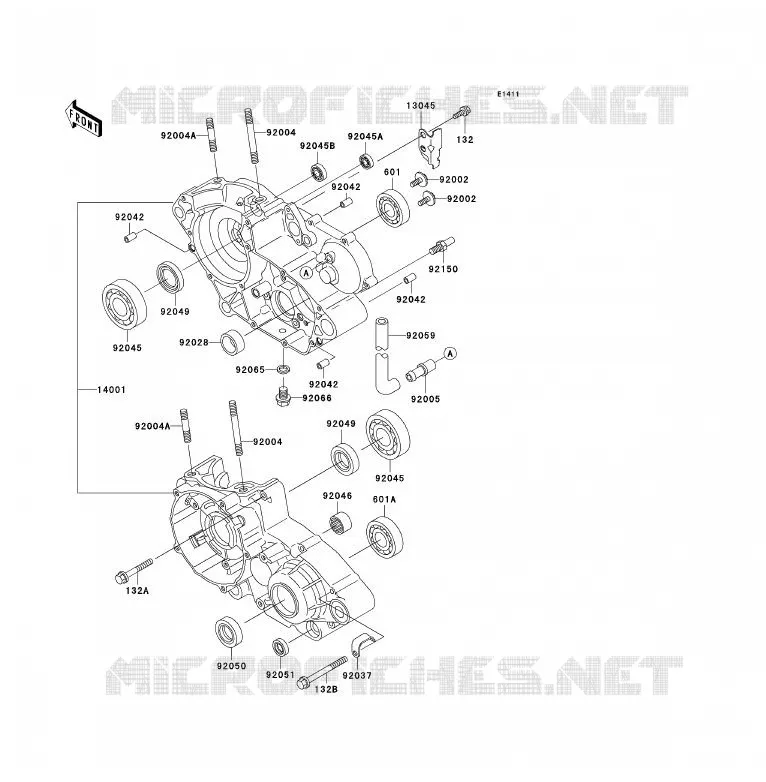 CRANKCASE(S) Kawasaki MOTOS 200 2004 KDX200  KDX200-H10
