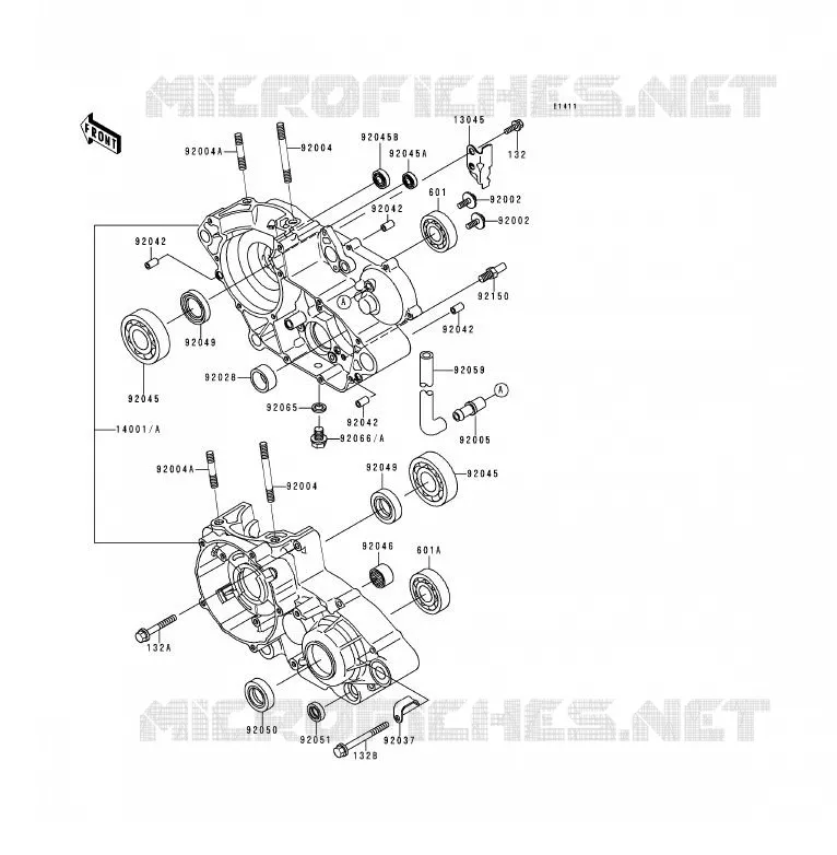 CRANKCASE(S) Kawasaki MOTOS 200 1996 KDX200  KDX200-H2