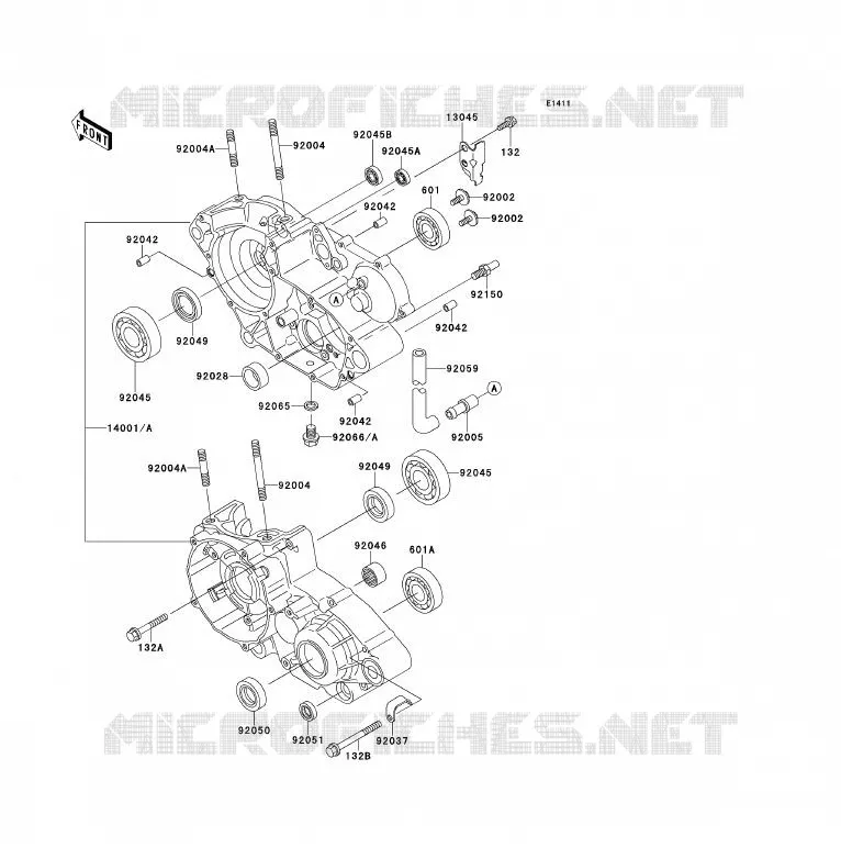 CRANKCASE(S) Kawasaki MOTOS 200 1996 KDX200  KDX200-H2
