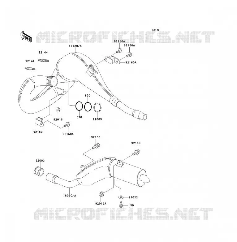 EXHAUST Kawasaki MOTOS 200 1996 KDX200  KDX200-H2