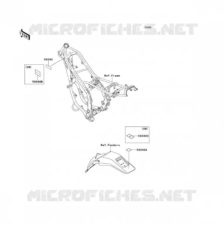 LABELS Kawasaki MOTOS 200 1996 KDX200  KDX200-H2