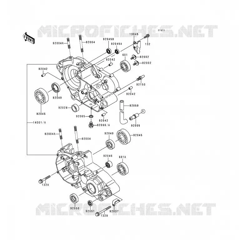 CRANKCASE(S) Kawasaki MOTOS 200 1997 KDX200  KDX200-H3