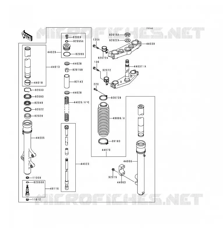 FRONT FORK Kawasaki MOTOS 200 1997 KDX200  KDX200-H3