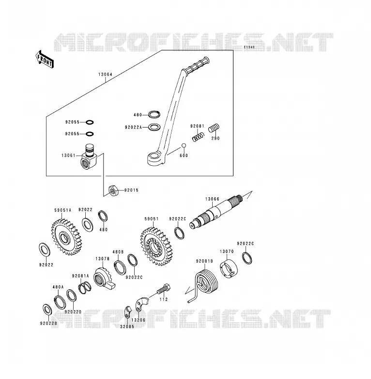 KICK STARTER Kawasaki MOTOS 200 1997 KDX200  KDX200-H3