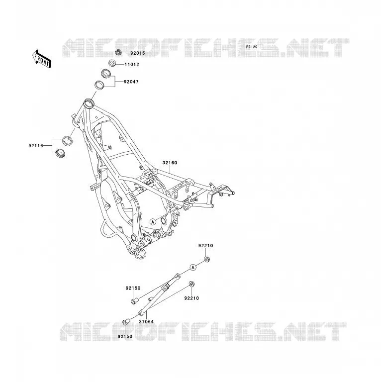 CHASSIS Kawasaki MOTOS 200 1997 KDX200  KDX200-H3