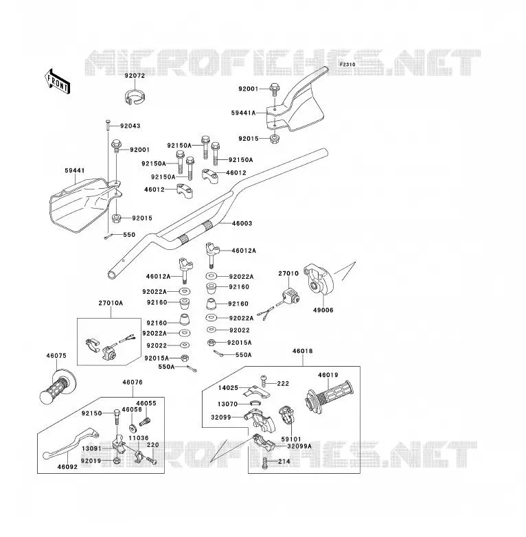 HANDLEBAR Kawasaki MOTOS 200 1997 KDX200  KDX200-H3