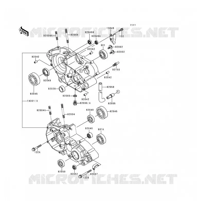 CRANKCASE(S) Kawasaki MOTOS 200 1999 KDX200  KDX200-H5